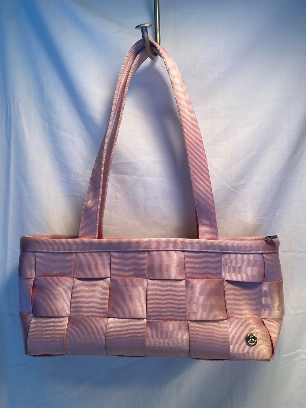Rare Harveys Seatbelt Blush Pink Woven Shoulder Bag Mercedes Benz Edition Purse